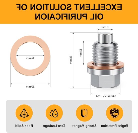 Magnetische Olieaftapplug M14 X 1.5Mm Duurzaam Mag... – Grandado