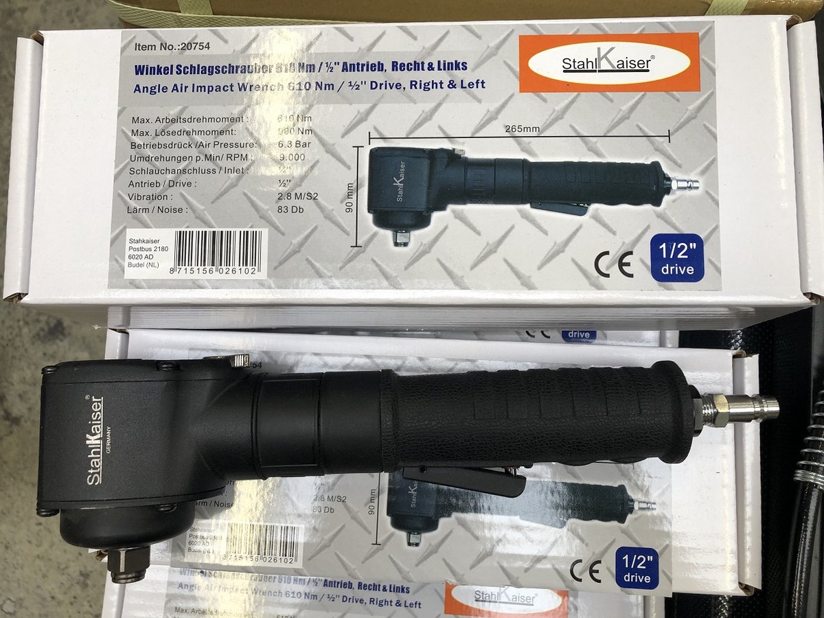 Luchtdruk Slagmoersleutel Haaks Compact 610Nm
