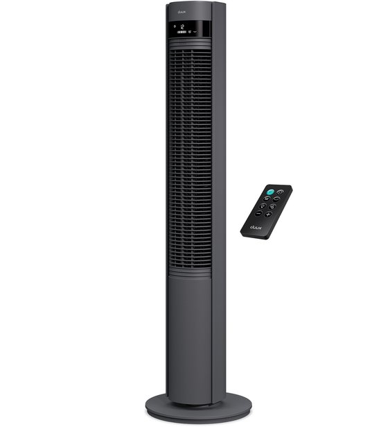 Duux Elevate – Stille Torenventilator met Ionisator – 12 Snelheden & Slimme Slaapmodus - Grijs
