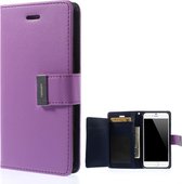 Leren Wallet case - Rich Diary - iPhone 6(s) - Paars - Goospery