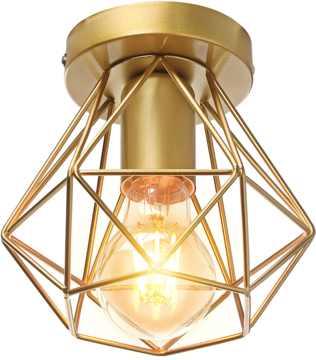 Plafondlamp Industriële Slaapkamer E27 Plafonnière voor Keuken Woonkamer Kooi Lampenkap Go