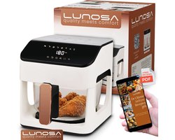 Lunosa Airfryer glas wit - airfryer - heteluchtfriteuse - airfryer kookboek - kookboek - air fryer - airfryer - airfryer accessoires - heteluchtoven - receptenboek