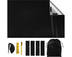 Verduisteringsdoek met klittenband - Zwart - 145 x 200 cm - Verduisterend - Zonwerend - Verduisteringsgordijn voor ramen - Donker maken - Tegen zon licht - Zonwering - UV gordijn - Schaduwdoek voor raam - Zonnescherm dakraam