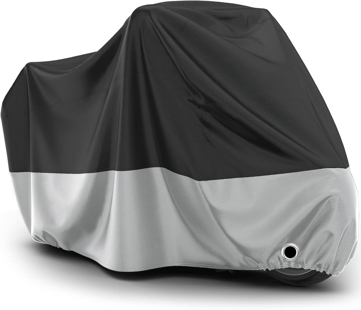 Motorhoes - Waterdicht Motorzeil - 1 Stuk XXXL - UV-Bescherming en Winddicht - Voor Outdoor Opslag - Zwart met Zilveren Coating