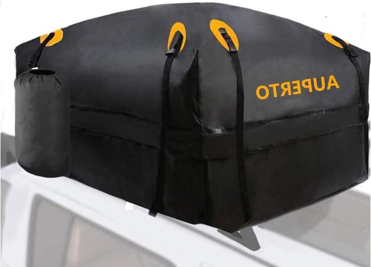 Allecto Plus - Opvouwbare Waterdichte Dakkoffer 425 Liter - Ideaal voor Reizen en Bagage - Zwart - Geschikt voor Auto's en SUV's