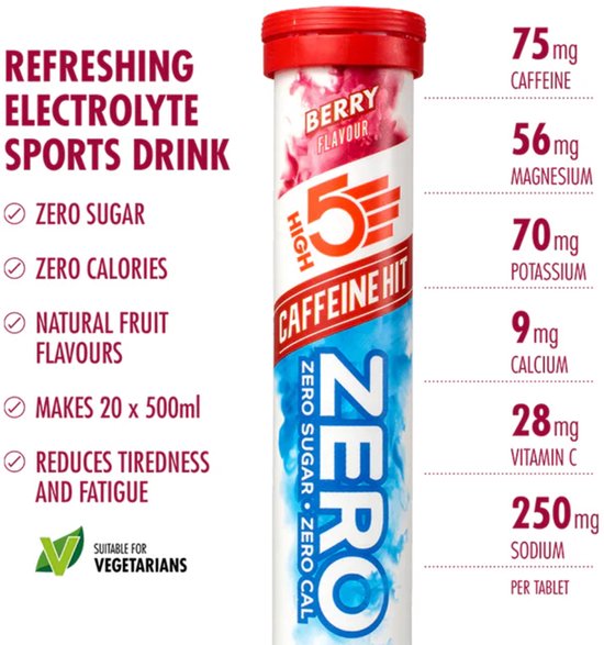 HIGH5 ZERO Variety Pack - 3 x 20 bruistabletten - Suikervrije elektrolytentabletten voor 750 ml per tablet - Met magnesium, kalium, calcium en vitamine C - HIGH5 — afbeelding 5