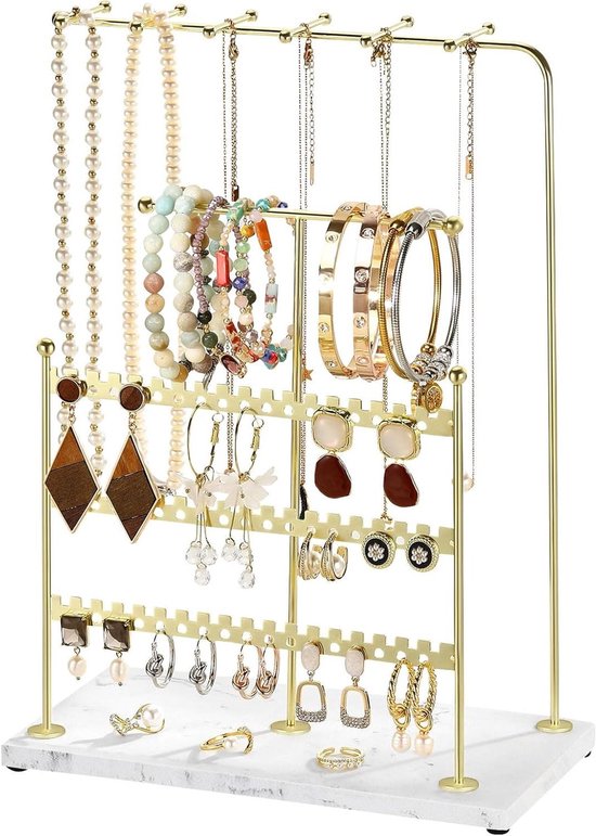 Sieradenrek Sieraden display Organizer Rack - grote capaciteit Organizer Stand for sieraden, Draaibaar Birdcage Ontwerp Oorbellen Studs Display Houder Kettingen Opknoping Bracket Sieradenstandaard