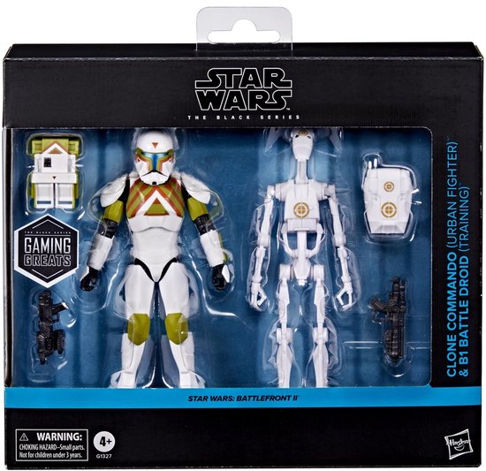 Star Wars The Black Series Clone Commando (Urban Fighter) en B1 Battle Droid (Training), Star Wars: Battlefront II, actiefiguren van 15 cm