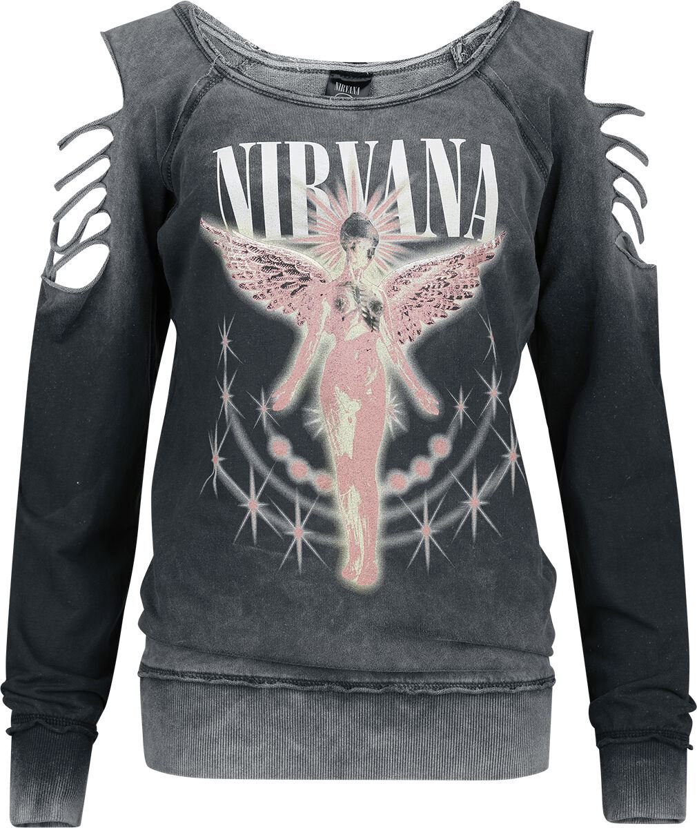 Nirvana Coloured Angels Dames Sweatshirts - houtskool - M