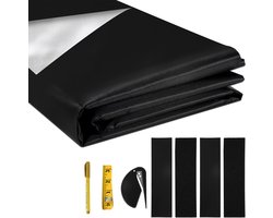 Verduisteringsdoek met klittenband - Zwart - 145 x 300 cm - Verduisterend - Zonwerend - Verduisteringsgordijn voor ramen - Donker maken - Tegen zon licht - Zonwering - UV gordijn - Schaduwdoek voor raam - Zonnescherm dakraam