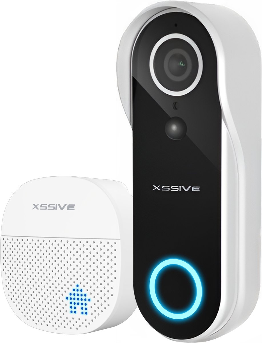 Xssive Video Deurbel met Camera - Bedraad & Draadloos - Slimme Draadloze Deurbel met Camera WiFi | Inclusief Chime | Full HD Videodeurbel | Nachtzicht & PIR Bewegingssensor | Geschikt voor iPhone, Samsung, Android | Zonder Abonnement