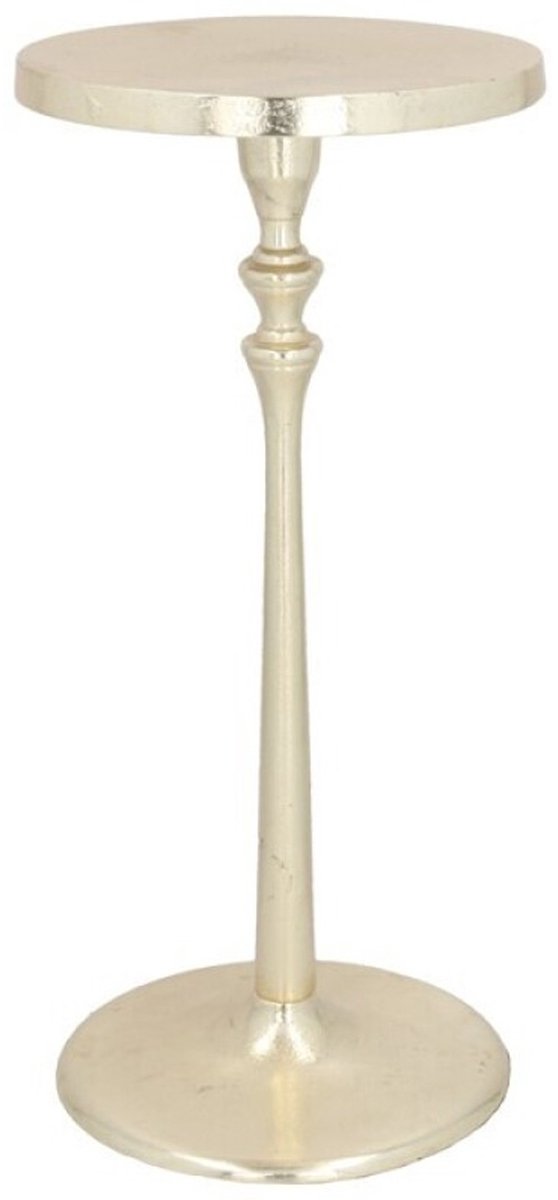 Gerimport Bijzettafel/plantenverhoging - aluminium - goud - 23 x 50 cm - tafeltje Goudkleurig