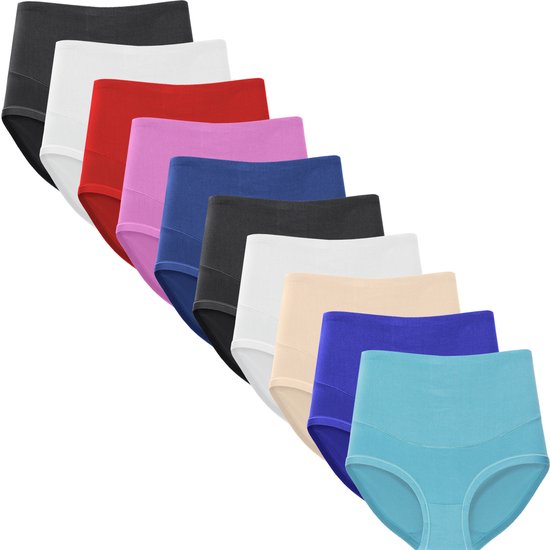 Lot de 10 Culottes taille haute pour femme - Katoen doux - Taille M 6002