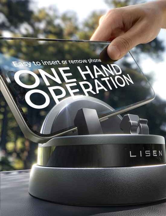Loncaster Autotelefoonhouder, Siliconen Autotelefoonhouder Mat voor Verschillende Dashboards, Slipvrije Bureautelefoonhouder Compatibel met iPhone Android Smartphones, GPS-apparaten en Meer, Zwart