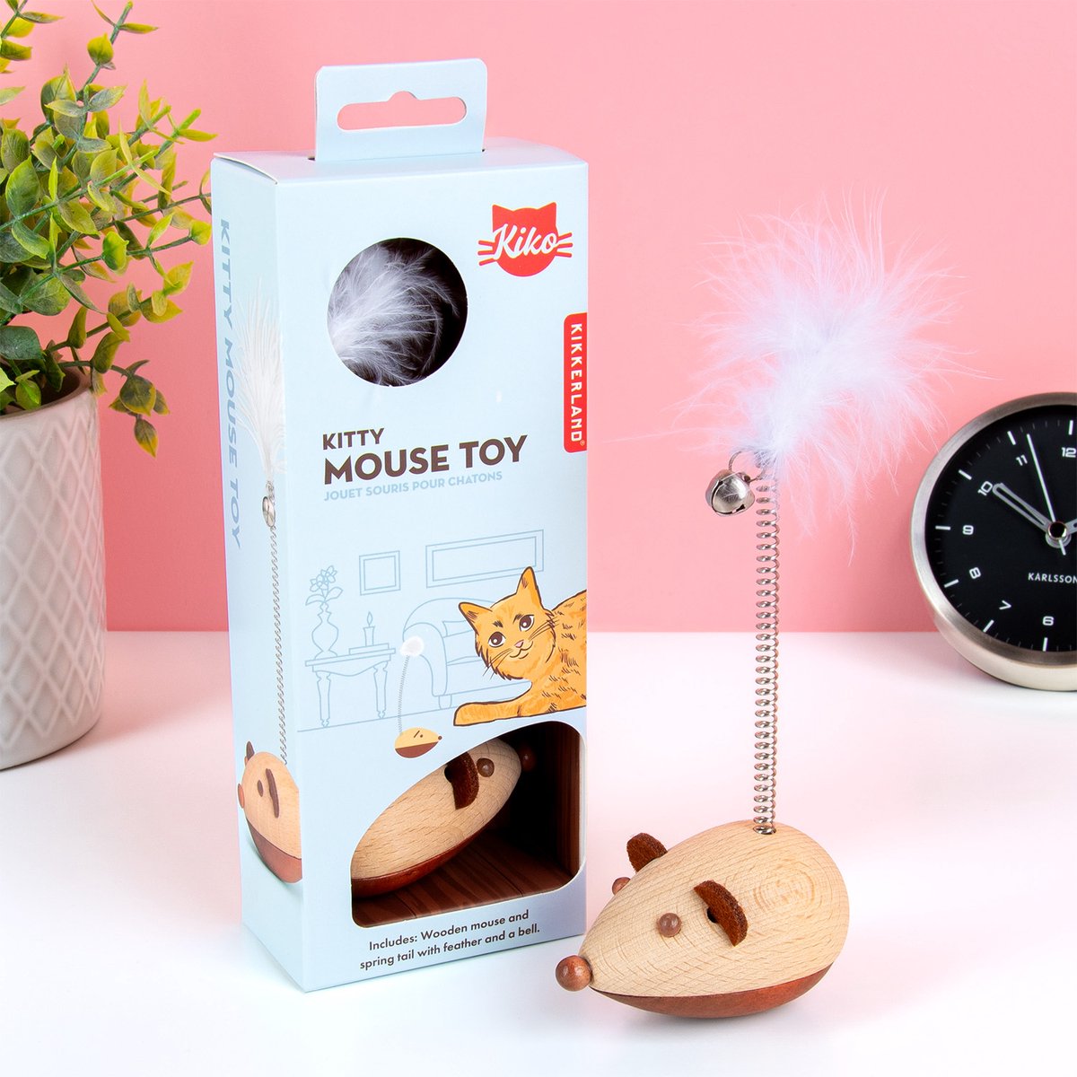 Houten muis kattenspeeltje van Kikkerland
