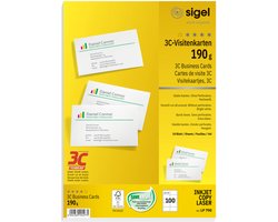 Sigel - visitekaartjes - wit - 85x55 mm - 190 gram - 100 stuks - SI-LP790