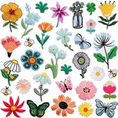 32 stuks Strijk Embleem - Opstrijkbare geborduurde patches - Versiering Voor Kleding - Kleding Patchs - Doe-het-zelf-accessoires - Schattige naai-applicaties - Naai op geborduurde applicatie naaipleisters - Voor jassen, hoeden, rugzakken, jeans-B