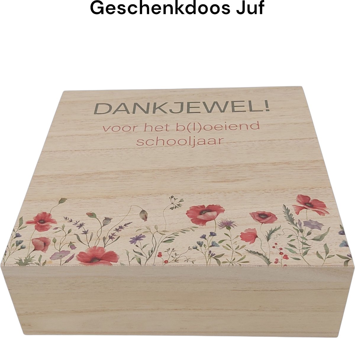 Geschenkdoos B(l)oeiend Schooljaar - Bedankt - Einde Schooljaar - Bedankt Juf