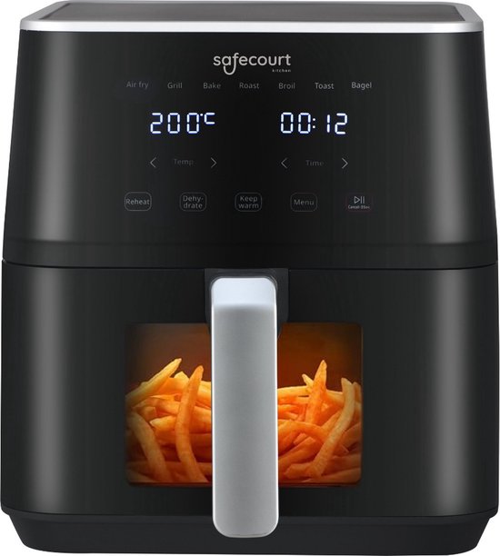 Safecourt Kitchen Airfryer XXL - Heteluchtfriteuse - 1800W - 7L Inhoud - 40ºC tot 200ºC - Zwart
