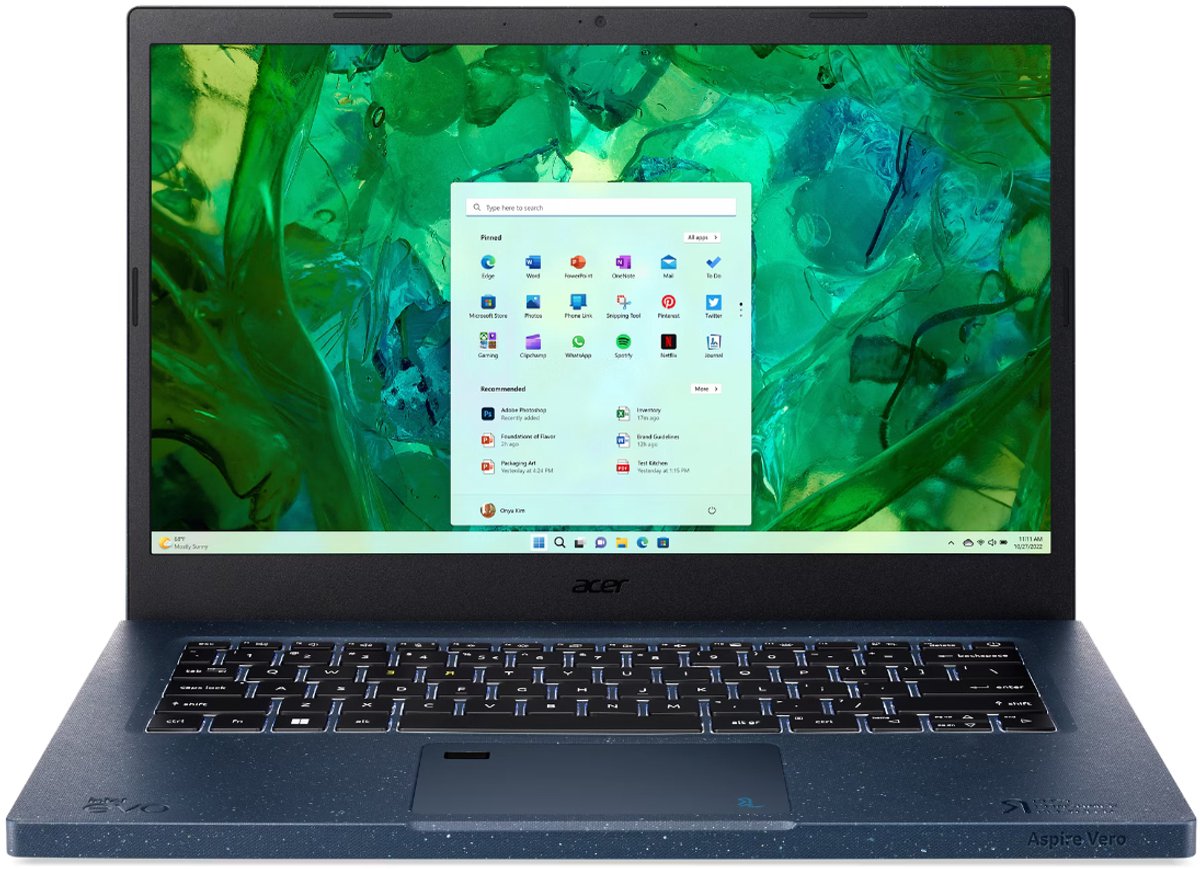Acer Aspire AV14-52P-56LU (EVO) Intel® Core™ i5 i5-1335U Laptop 35,6 cm (14") Full HD 16 GB LPDDR4x-SDRAM 512 GB SSD Wi-Fi 6E (802.11ax) Windows 11 Home Blauw