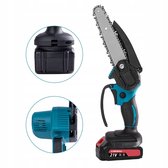 Bol.com Bedee Mini elektrische snoerloze kettingzaag - 1550 m/min - 1300 mAh - Met 4+6 inch ketting - Koolstofstaal - Ergonomisc... aanbieding