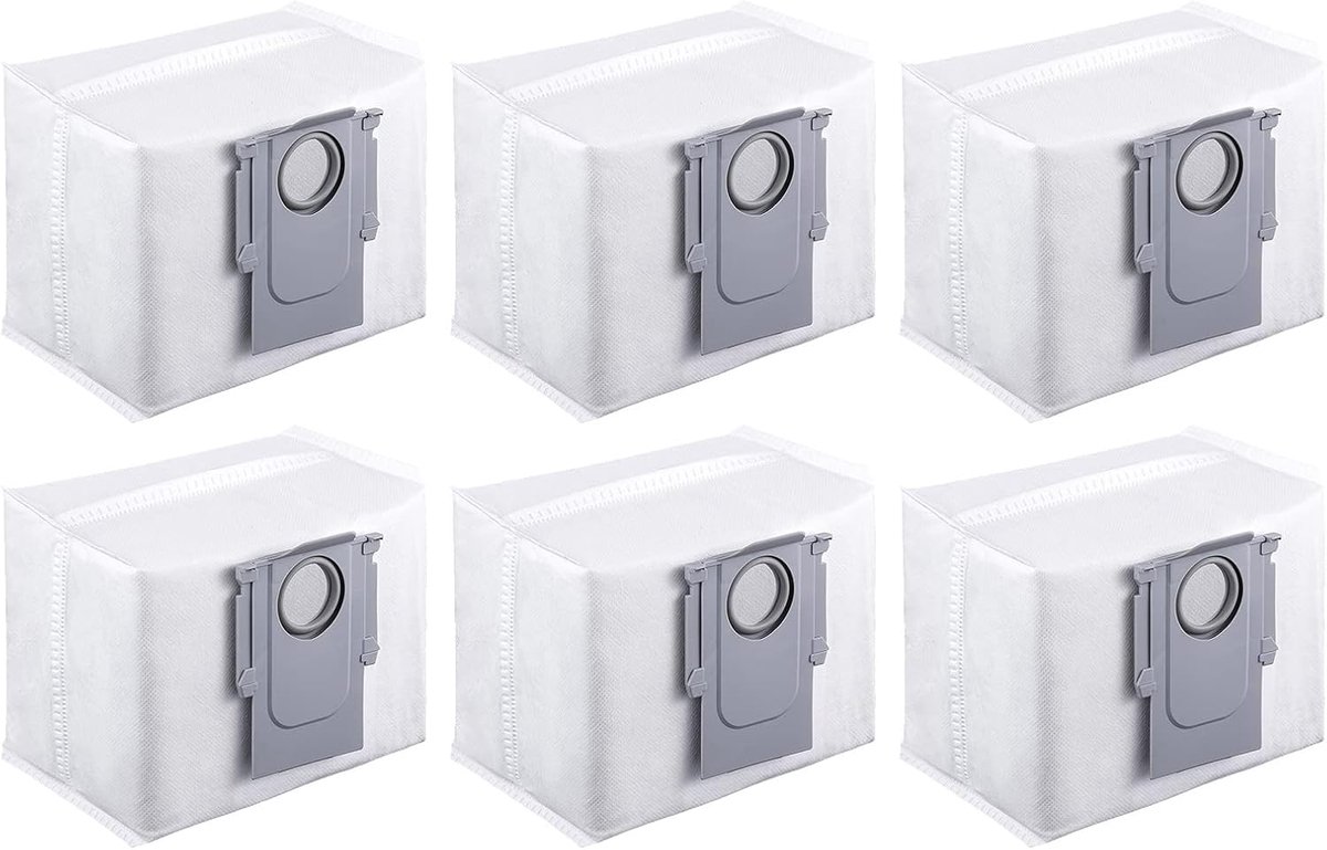 Accessoires voor robotstofzuigers - Vacuümzakken voor automatisch legen van de basisstation - Geschikt voor Roborock Q7+ Q7 Max Ultra Wegwerpstofzakken - Set van 6 stuks