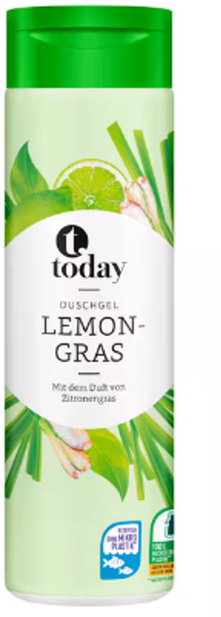 Today Douchegel Lemongras - Showergel | 1x 300ml - Citroengras | Verfrissend en Verzorgend