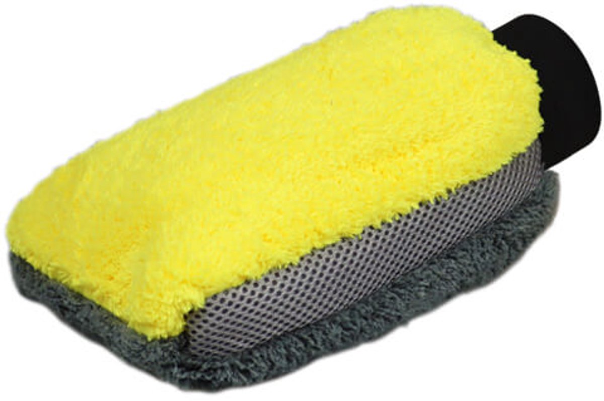 D CON MICROFIBER WASH MITT YELLOW GREY