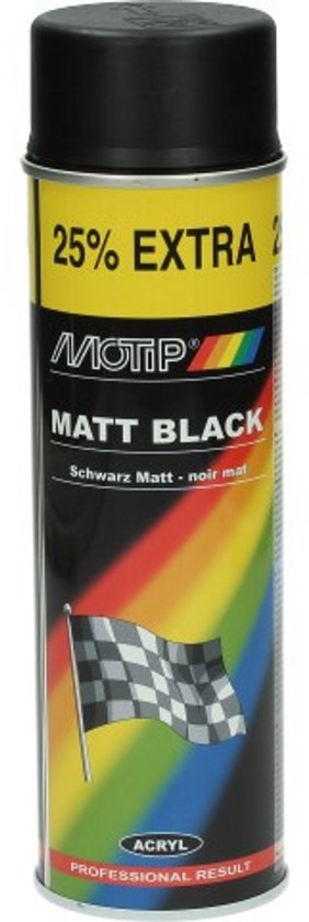 Bombe de peinture Motip pour Auto Noir mat / 500ml / M04006 Neuf