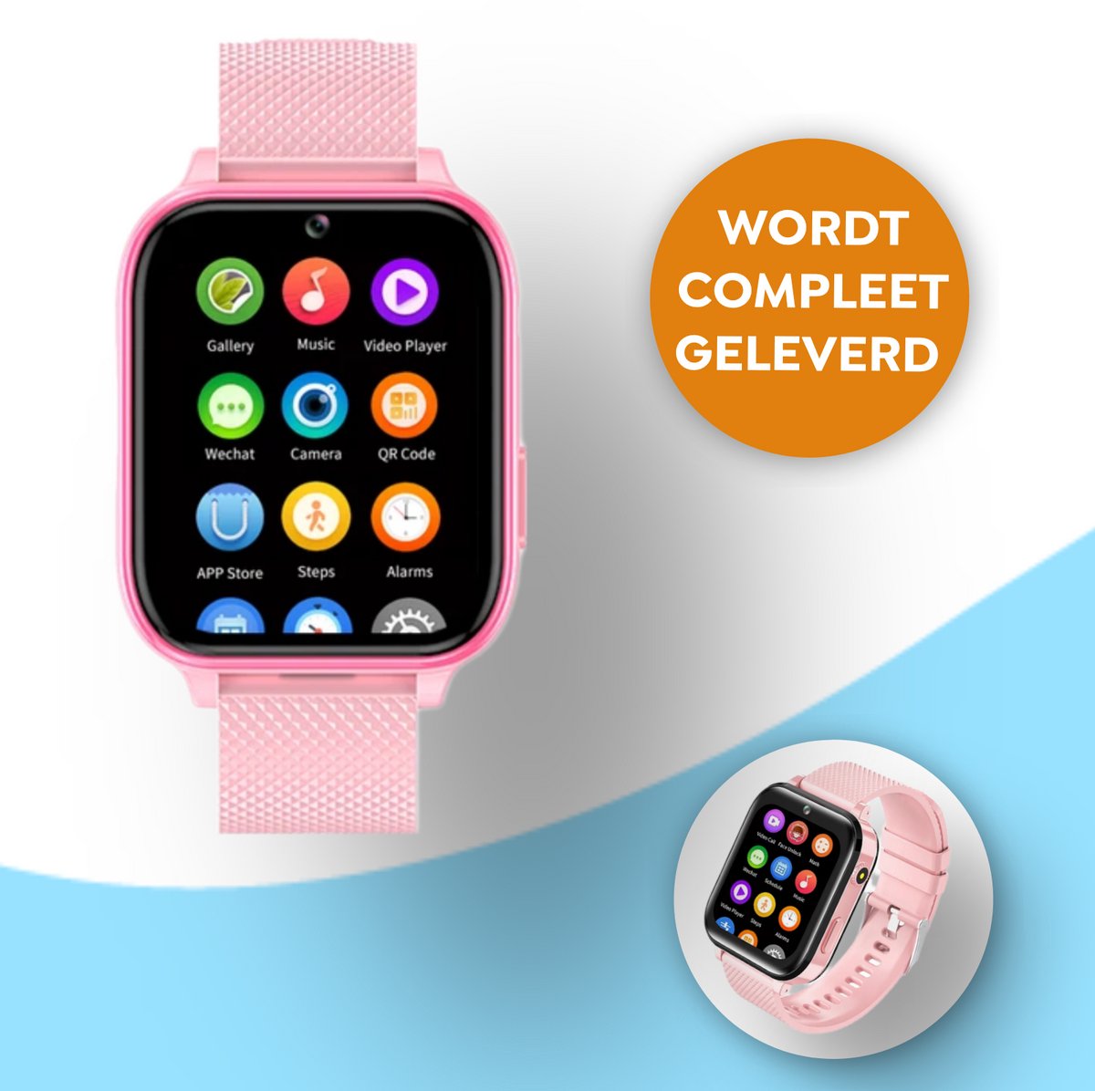 Wiesba WB5 - smartwatch kinderen - gps horloge kind - kinderhorloge bellen - gps tracker kinderhorloge - kinderhorloge met gps - kinderhorloge - Roze