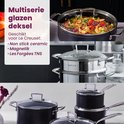 Glazen deksels voor Le Creuset pannen zoals Non stick ceramic, Magnetik en Les Forgées TNS.