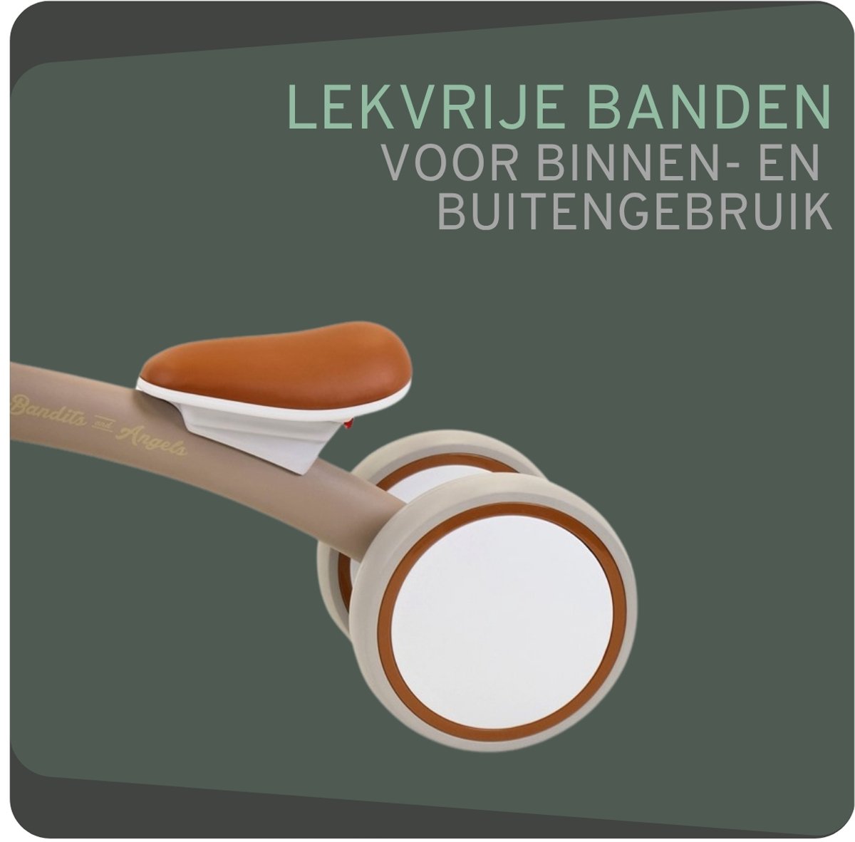 Bandits & Angels Loopfiets First Rider Sand vanaf 1 Jaar voor Jongens en Meisjes - Metaal - Beige Loop Fiets - Compact en Veilig voor Binnen en Buiten — afbeelding 8