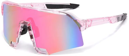Sport Zonnebril 2025 - Roze Transparant Frame - Roze Lens