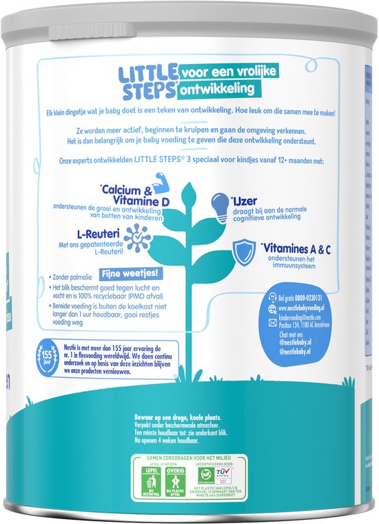 Nestlé Little Steps 3 - Flesvoeding Dreumesmelk standaard - 12+ maanden - 2 x 800g van Nestlé — afbeelding 2