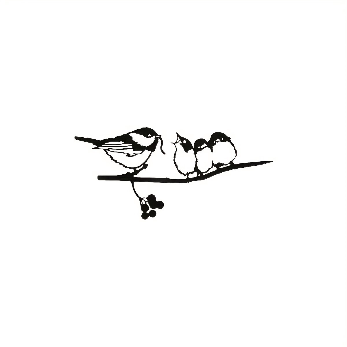 Vogel familie om in hout te schroeven | tuinsteker | tuindecoratie | vogel tuindecoratie | balkondecoratie | boomsteker