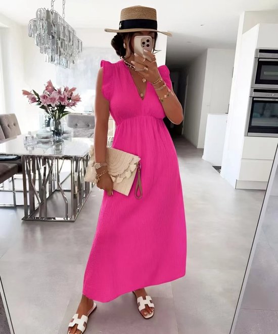 ISSYMA Lange Katoenen Jurk met Vliegende Mouwen – Lichtgewicht - Main Image