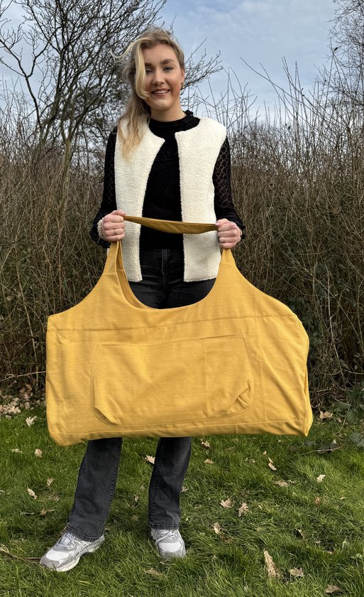 ZENSEOUS Duurzaam Yoga Strand Golf Shopper Reis Cabine Tas Oversized XXL Geel van ZENSEOUS — afbeelding 4