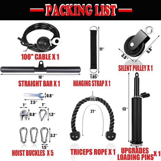 K-Sport: Wandgemonteerd kabeltrekstation katrol I perfect voor kabeloefening voor lats I tricepsverlenging I kabeloefening voor triceps en alle kabelmachine-oefeningen, incl. e-book K-Sport: Wandgemonteerd kabeltrekstation katrol I perfect voor kabeloefening voor lats I tricepsverlenging I kabeloefening voor triceps en alle kabelmachine-oefeningen, incl. e-book