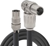 Hirschmann - Câble de connexion coaxial KOKA-799 - Koswi 5 (coudé) - Kok 5 (droit) - 10m - Zwart - Ziggo & Telenet