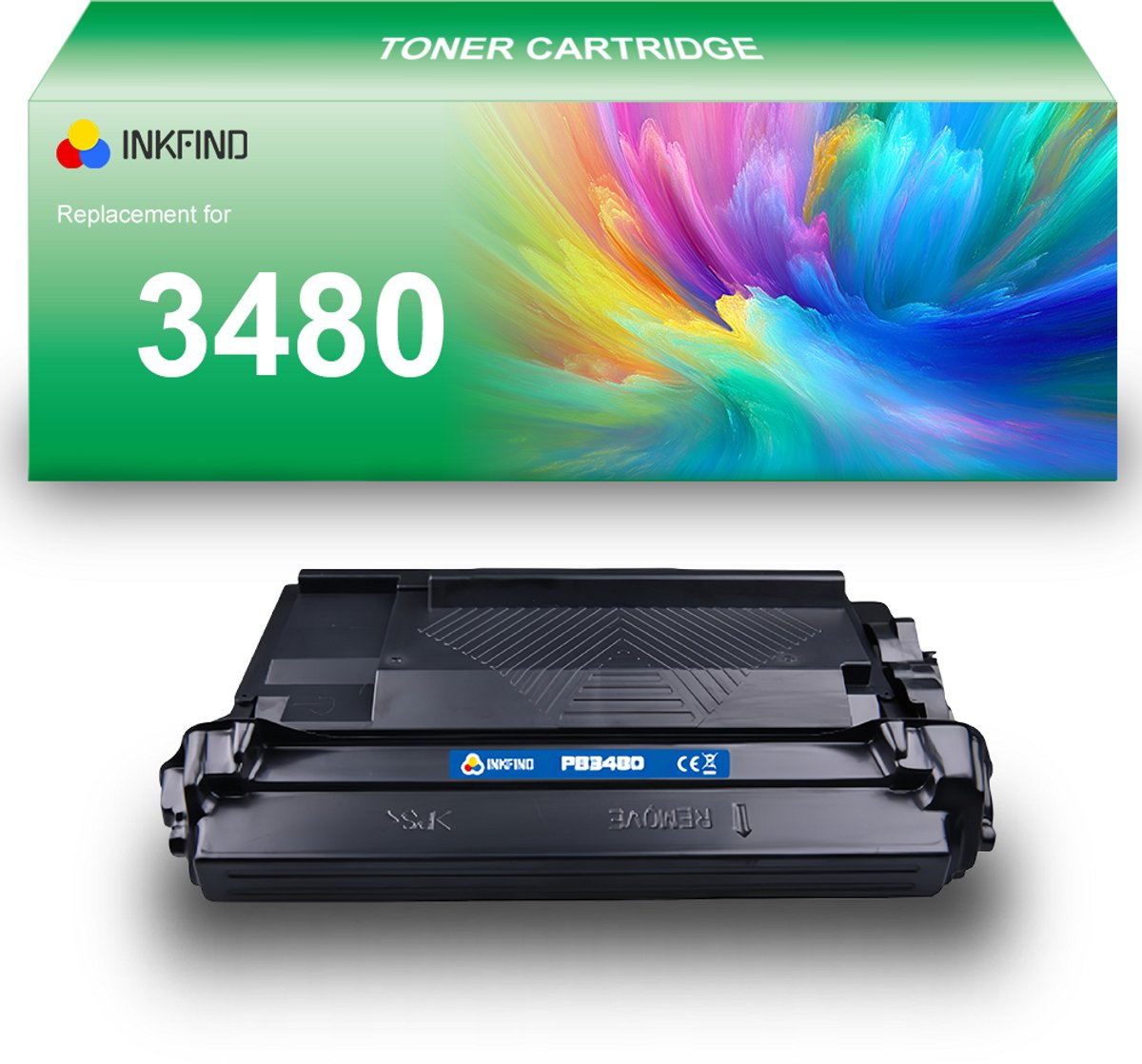 INKFIND TN-3480 tonercartridge compatibel met Brother 3480 TN3480 TN-3480 - 1-pack Zwart