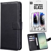 Étui Casemania + Glas pour OnePlus Nord 5 - Zwart - Étui portefeuille avec porte-cartes et fonction support + 1 protection d'écran en Verres trempé