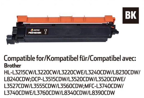 Foto: Inkfind tn248xl zwart tonercartridge compatibel met brother tn248xl tn 248xl zwart toner cartridge 1 pack zwart