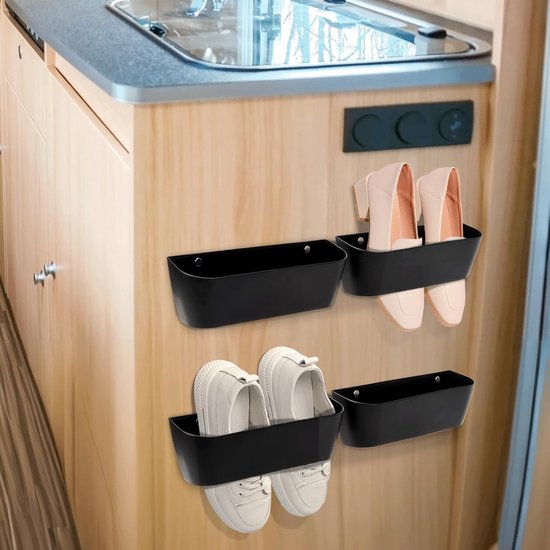 Foppla 2 stks/4 stuks RV schoenenrek opvouwbare muur schoenhouder ruimtebesparende camper schoen organizer praktische wandschoenen plank herbruikbare schoen muur hanger voor camper camper camper (4