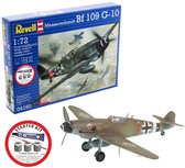 Revell Modelbouwpakket Vliegtuigen - 74160 Messerschmitt Bf 109 G-10 - Propellervliegtuig - Starter Kit Plastic - 1:72 - Modelbouw