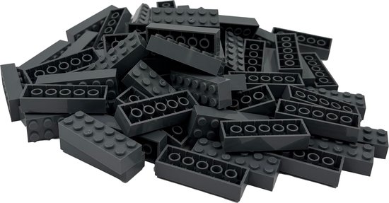 100 Bouwstenen 2x6 | Donkergrijs | Compatibel met Lego Classic | Keuze uit vele kleuren | SmallBricks
