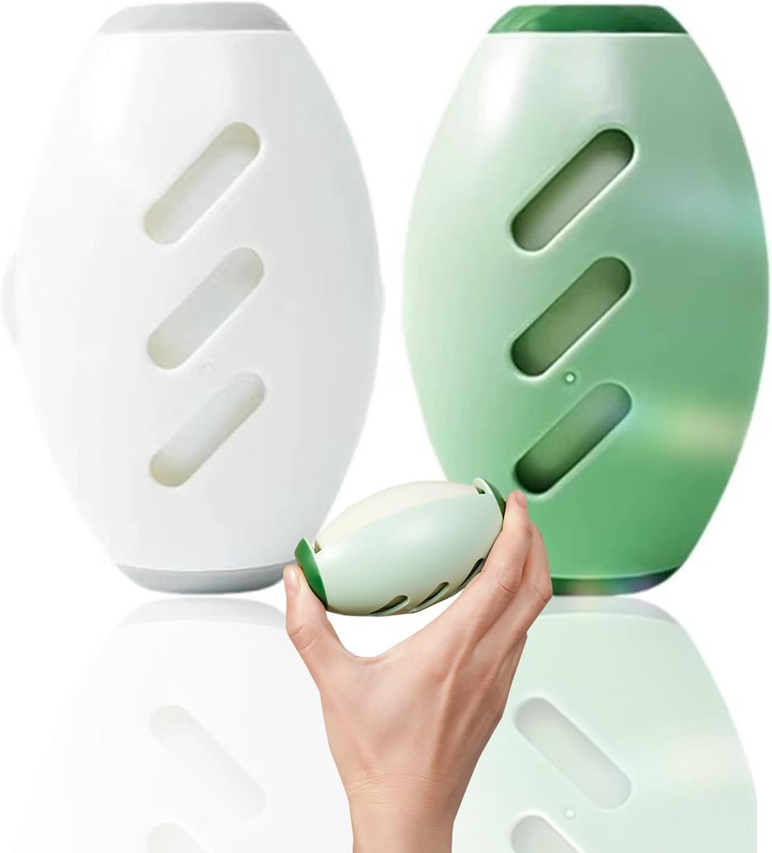 2-delige pluizenroller - Verwijderaar van dierenhaar - Uitwasbare pluizenreiniger - Pluizenverwijderaar voor kleding - Draagbare siliconen pluizenroller - Geschikt voor alle soorten kleding, tapijten, bedden, banken - Groen, Wit