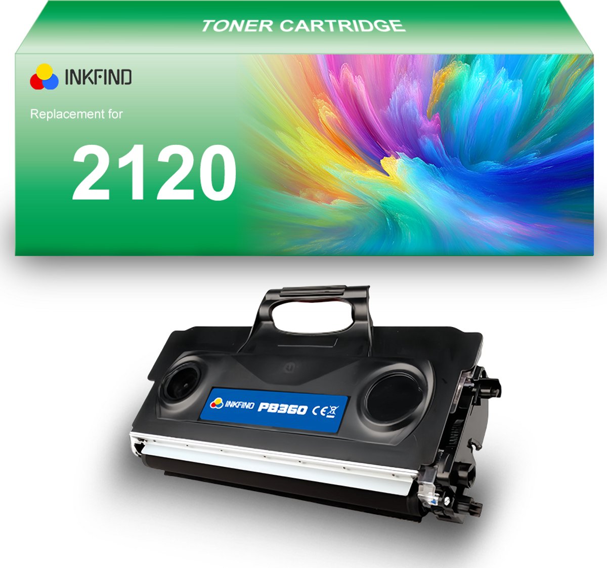INKFIND TN-2120 tonercartridge compatibel met Brother 2120 TN2120 TN-2120 - 1-pack Zwart