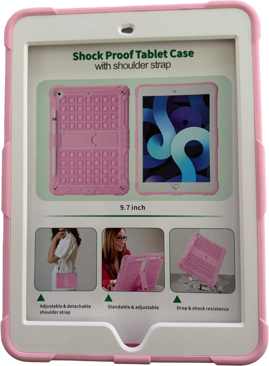 iPad 9,7 met stand roze