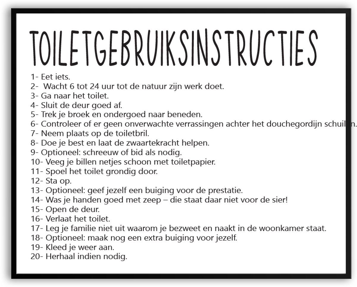WC Fotolijst 40 x 50 cm - Badkamer - toilet - schilderij - Poster - Canvas