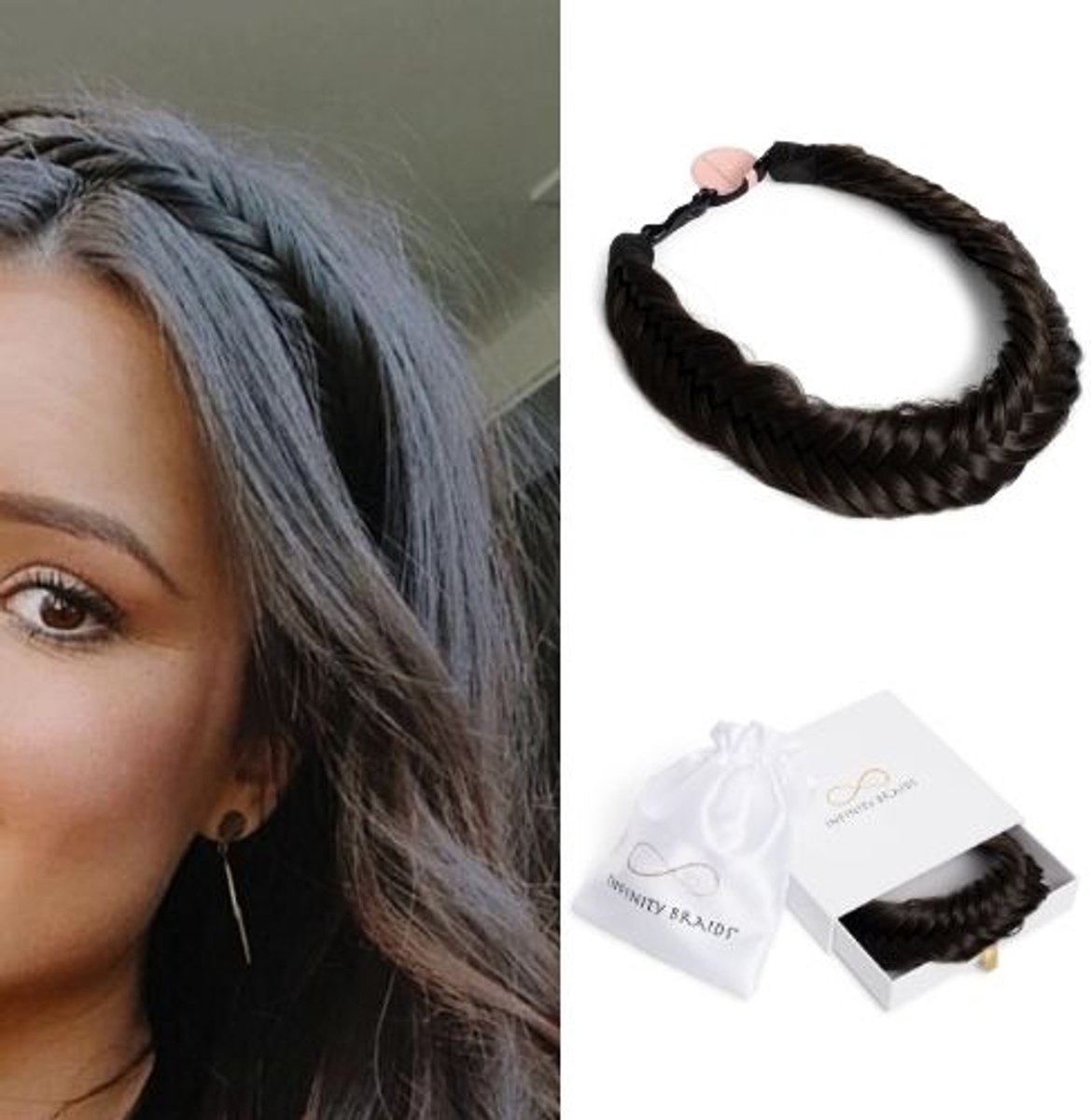 Infinity Braids - Jolie Fishtail Braid - Haarband - Haarband Dames - Haarbanden - Haarband Meisje - Jolie Havana Roots